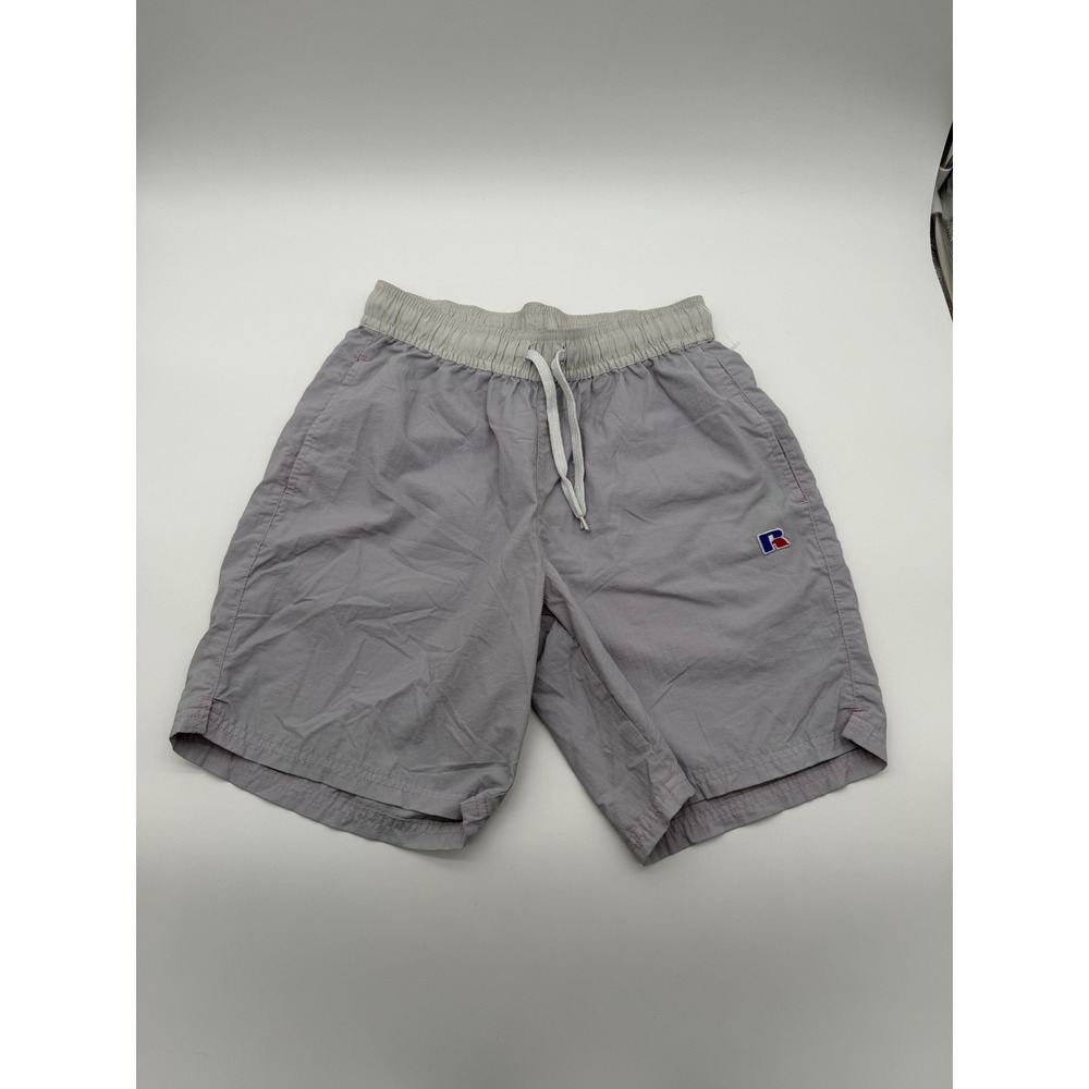 Russell Athletic Mens Nylon Swim Shorts Small Light Gray Drawstring E96181